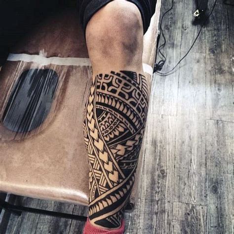 tribal tattoos on the leg|polynesian leg tattoos for men.